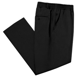 LETAOTAO Men's Big and Tall Cotton Relaxed Soft Fit Twill Pants Elasticized Comfort Waistband with Zipper Fly and Pockets (Black,60W*30L)