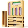 NIKUY 9 IN 1 Bamboo Foil and Plastic Wrap Organizer