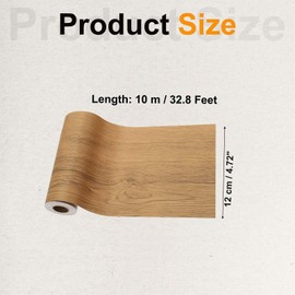 PATIKIL Wood Grain Tape 4.7" x 32 ft, Self-Adhesive Wood Texture Repair Tape Realistic Wooden Effect Patch for Furniture Cabinets Floor Walls, Yellow Teak