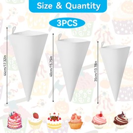 AYSYR Piping Bag with Nozzles, 30/35/40 cm Piping Bag Reusable, 3 Pieces Icing Bags for Pastries, Baking Accessories with 48 Piping Nozzles Set for Decorating Pastry Cakes Home Baking
