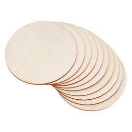 NBEADS Pack of 20 Wooden Unfinished Round Circles, 12 cm Round Wooden Discs Simple Natural Blank Wooden Discs for Pyrography Painting Craft Sign Plaque and Home Christmas Decoration