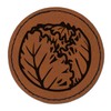 Iceberg Lettuce Vegetable Round Iron-On Engraved Faux Leather Patch Applique