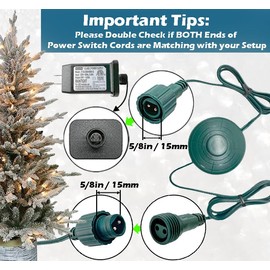 Goodsby 8 Lights Mode Power Cord 6 FT On/Off Foot Switch Compatible Replacement for Christmas X-Mas Tree Lights, Holiday Lighting, LED String Light Raintight 5/8 inch Connector Indoor (8 Lights Modes)