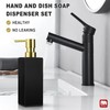 GMISUN Gold Hand Soap Dispenser, Black Glass Soap Dispenser with