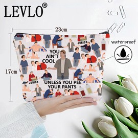 LEVLO Funny Madison Cosmetic Make Up Bag Adam Sandler Quote Gift You Ain't Cool Unless You Pee Your Pants Make Up Zipper Pouch Bag For Women Girls, You Ain't Cool Full, Cosmetic Bag