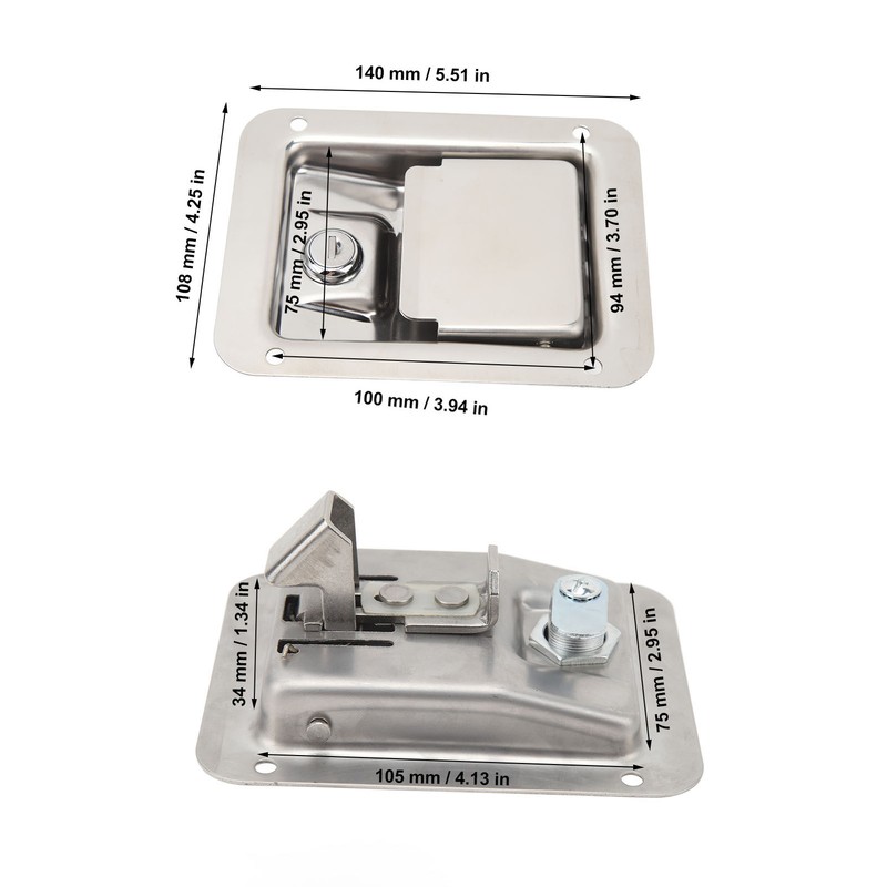 Trailer Door Key Lock Lock Stainless Steel Door Paddle Handle