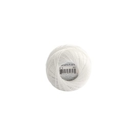 Rhapsody Pearl Cotton Thread Size 8 Crochet Thread Perle 12 Balls Set Hand Knitting, Embroidery, Sashiko, Cross-Stitch, Sewing, Needlepoint, DIY, Quilting (White, Col. 1)