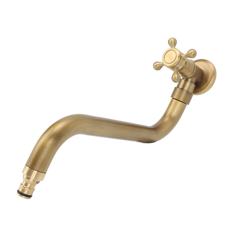 S Spout Antique Wall Mounted Faucet Single Cold Anti Freeze
