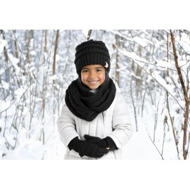 Funky Junque Kids Infinity Scarf - Solid Black