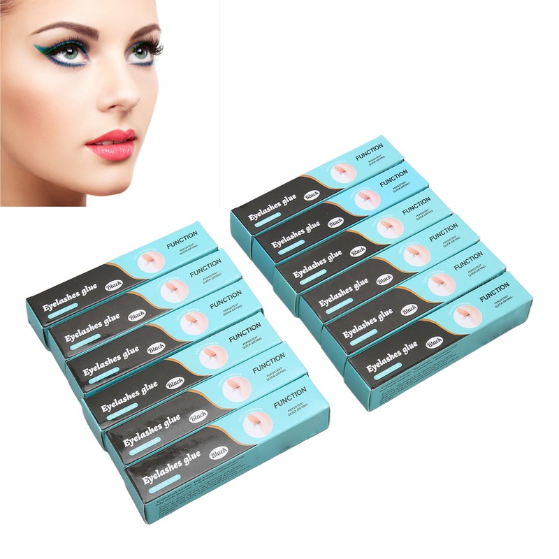 12Pcs False Eyelash Glue Quick Drying Super Strong Waterproof Long