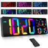 XREXS Large Digital Wall Clock with Remote Control, 17.2" LED