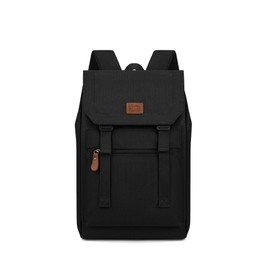 RELITRK Vintage Laptop Backpack Durable Canvas Backpack Travel Notebook Bag Lightweight Travel Daypack for Men Women. (Black)