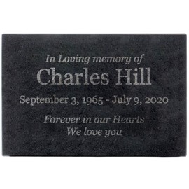 Customized In Loving Memory Black Granite Memorial or Sympathy Gift. Offered in a Variety of Sizes to Meet your Needs and Budget (12 x 8 x 2")
