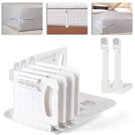 Upgraded Lock Bed Sheet Holders for Corners - Fitted Sheet Holders Keep Sheets Firm & Tight, Sheet Locks Straps Sets with Center Lock Clips, Fit for Standard Mattress, Easy Installation(White)