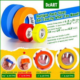 Deart 8X Colored Masking Tape, 33 Ft x 1 inch Colored Painters Tape for Arts & Craf