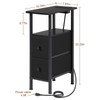 LOAKEKEL Narrow End Table Living Room with Charging Station, Skinny