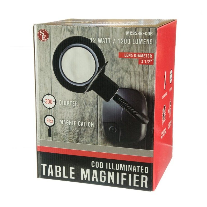 SE COB Illuminated Table Magnifier - MC358B-COB