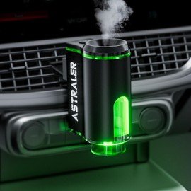 ASTRALER Smart Car Air Freshener with 3 Essential Oils, Car Fresheners Long Lasting, Rechargeable Car Aroma Diffuser and DIY Perfume Choose, Smart Auto On/Off(Black)