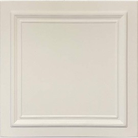 Stratford R24 Antique White Matte (Pack of 8) 20x20 Amazing Styrofoam Tin Look Ceiling Tiles Easy to Glue Up On Any Type of Surface