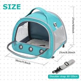 Small Pet Carrier Bag, 30 x 27 x 21 cm Portable Guinea Pig Carry Bag, Transport Box for Small Animals, Transport Box for Small Pets for Birds, Rats