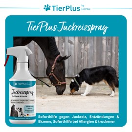 TierPlus Juckreizspray für Pferde & Hunde, 500 ml Sprühflasche, Gegen Juckreiz, Entzündungen & Ekzeme, Soforthilfe bei Allergien & trockener Haut, clevere Pflegeformel