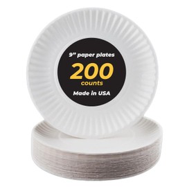 Perfect Stix 9" Uncoated Paper Plates- White, Pack of 200 | Perfect Stix