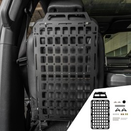 Maxzina Tactical Seat Back Molle Panel Compatible with 2015-2025 Ford F150 Tactical Seat Back Organizers Rigid Molle Panel Seat Back Storage Shelf Organizer 2024 Ford F-150 Accessories (One Piece)