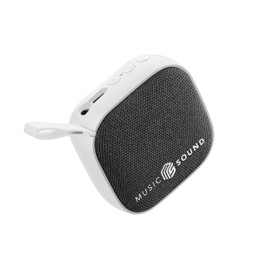 Music Sound - MINI - Bluetooth Speaker - 3 Watt Power - 4 Hours Playtime - Compact and Portable - Soft and Colorful Fabric Surfaces - White