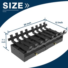 Pearwow Fireplace Grate with Ash Tray Kit,20 Inch Wide Heavy Duty Solid Steel Bar Fire Grates and Fireplace Ash Pan,Wrought Iron Fireplace Log Grate Fireplace Ash Tray Kit for Indoor Outdoor Firewood