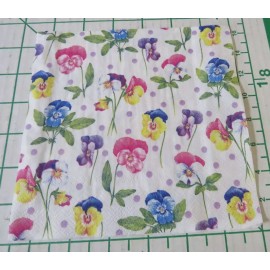 Celebrate the Home THREE DECORATIVE  LUNCH NAPKINS for DECOUPAGE "Purple Pansy" in light lilac