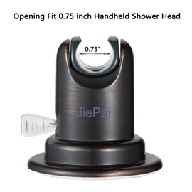 JiePai Vacuum Suction Cup Shower Head Holder,Adhesive Adjustable Suction Handheld Shower Holder Bracket,Removable Wall Mount Head Holder for Bathroom,Oil Rubbed Bronze