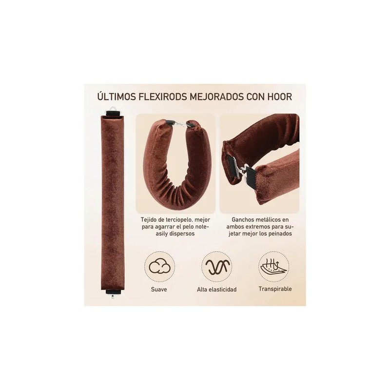4pzs Rizador De Cabello Heatless Curls,rulos Para Cabello Marrón