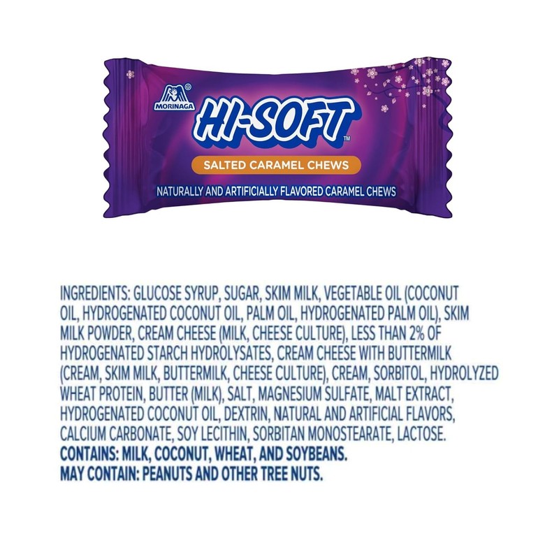 HI-SOFT Salted Caramel Chews, 6 Stand Up Pouches, 3 oz