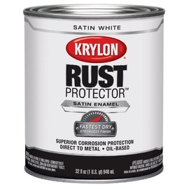 Krylon K06921500 Rust Protector and Preventative Enamel with Primer Quarts, Satin White
