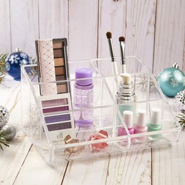 MEKBOK Transparent Cosmetics Storage Manager - easily organizes your cosmetics, jewelry and hair accessories. It looks elegant to sit on the dresser, bathroom counter or dresser.
