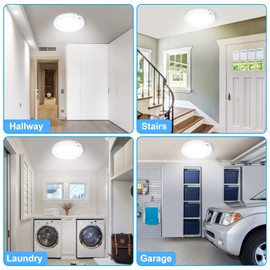 Youtob Motion Sensor Ceiling Light 15W 1200LM, ETL Listed, LED Flush Mount Round Lighting Fixture for Stairs, Porches, Closets, Basements, Hallways, Pantries, Laundry Rooms(4000K Cool White)