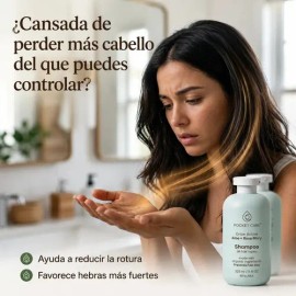 Shampoo Anticaída y Fortalecedor – Cabello Más Fuerte y con Menos Caída – Orgánico Sin Sulfatos con Romero y Sábila – Hidratación y Crecimiento – 325 