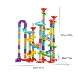 113 Pieces 3D Marble Run Set Construction Building Blocks STEM Learning Games Early Education for Age 3+ Boys & Girls