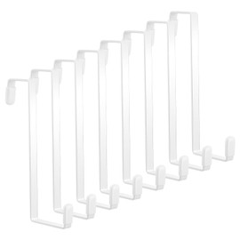 8 Pack Over Door Hook, Over Door Hanger Heavy-Duty Coat Hooks Over The Door Hanger for Bedroom, Bathroom, Kitchen, Wardrobe, Dormitory White