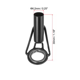 PATIKIL 6.2mm Fishing Rod Tip Repair Kit, 8pcs Stainless Steel Pole Ring Guide Replacement for Saltwater Freshwater Fishing, Black