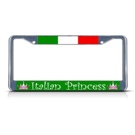 Fastasticdeals Italy Italian Princess License Plate Frame Tag Holder Cover
