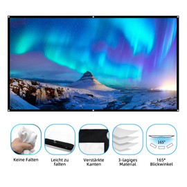 Projector Screen 100 Inch Foldable Portable Screen Projector Aultra Thin and High Resolution for Home Cinema Indoor Outdoor School Party