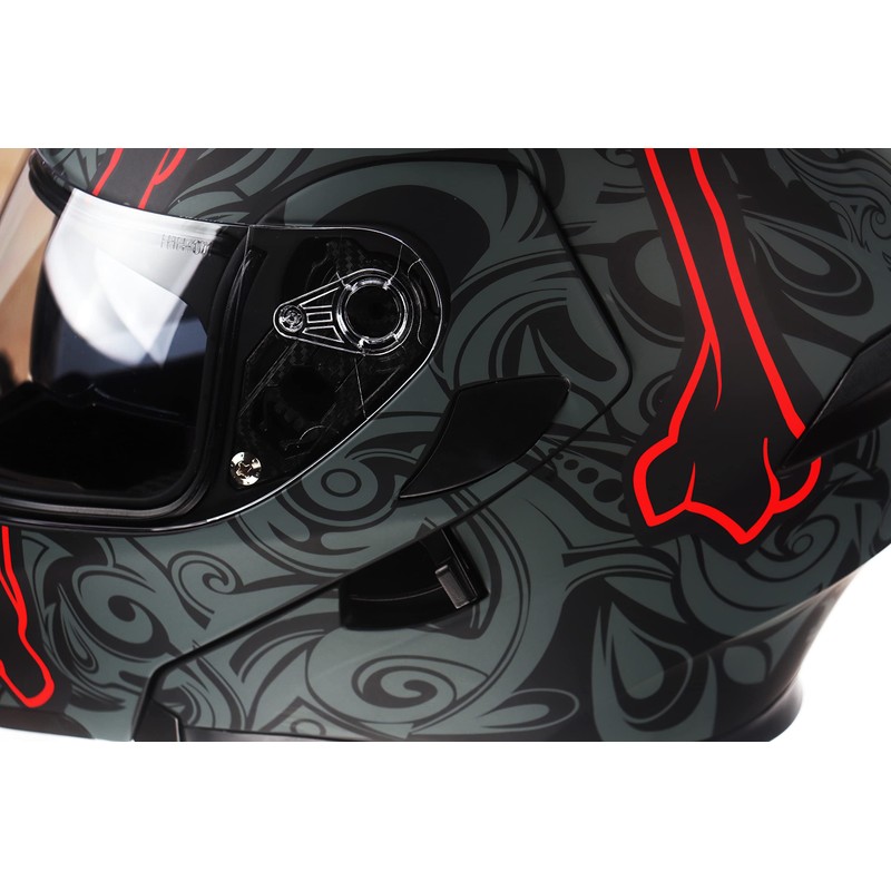 KYPARA Motorcycle Dual Visor Flip up Modular Full Face Helmet