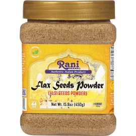 Rani Flax Seeds Powder (Alsi, Linum usitatissimum) 15.8oz (450g) PET Jar ~ All Natural | Gluten Friendly | Non-GMO | Vegan | Indian Origin