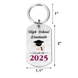 High School Graduation Gifts for Him Her 2025 – Inspirational High school Grad Keychain Cclass of 2025 for Boys Girls