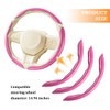 3PCS Carbon Fiber Car Steering Wheel Cover, Leather Segmented Anti-Skid