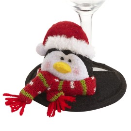 PENGUIN COASTER, SLEEVE FOR STEMWARE, WINE GLASS, NEW, PIER 1, PADDED, POLYESTER