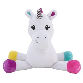 Sassy Baby Ulbright Unicorn White, Rainbow-Colored Developmental Plush Tummy Time Pal