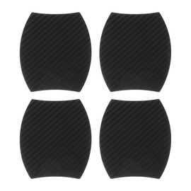 Partuto 4 Pcs 79x89mm Universal 3D Car Door Cup Protector Sticker - Car Auto Door Handle Protective Film Anti-Scratches - Carbon Fiber Black