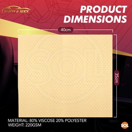 SOL 2pk Synthetic Chamois Leathers for Cars, Shammy Leather Wipes for Car, Chamois Leather Cloth For Windows of Cars, Shammy Cloth Car Leather Wipes, Leather Chamois Cloth for Car Cleaning Products